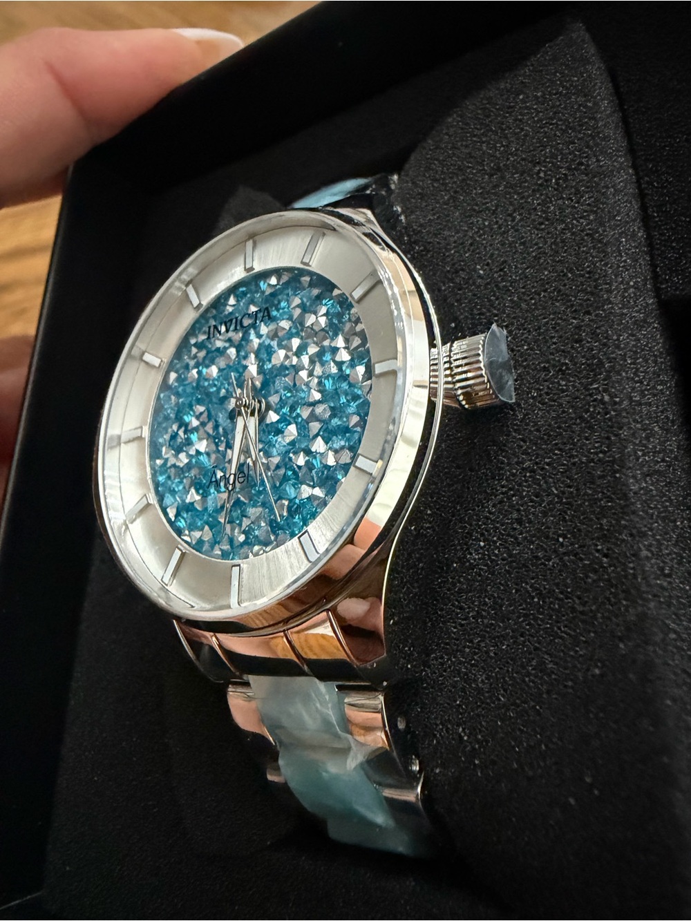 Invicta Angel Pavine Women's Light Blue Crystal Dial Stainless Watch - Picture 3 of 6